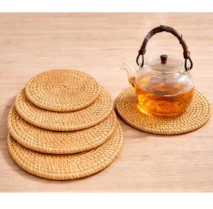 Sous-verres en rotin tressé pour table à manger, pour plats chauds, bols, assiettes, théières, avec plusieurs tailles et couleurs - Product Image 1
