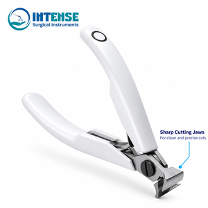 Coupe-ongles professionnel en acier inoxydable, à mâchoires de précision, pour ongles des pieds, blanc, ergonomique, qualité bijouterie - Product Image 2