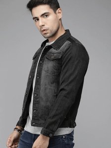Veste en jean pour homme personnalisable, coupe décontractée, boutonnée, manches longues - Product Image 1