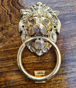 Timbre de Puerta Decorativo con Cabeza de León de Latón, Herraje de Entrada de Estilo Vintage, Timbre de Puerta Principal de Latón para Decoración del Hogar y Villas - Product Image 6