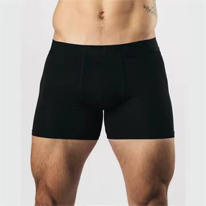 <b>Customized</b> Solid Color Cotton Fabric Intimate Underwear Man's <b>Boxer</b> Elastic Waist Band Plus Size Men's Breathable Underwear - Product Image 4