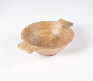 ชุดชามสลัดทรงกลม2ใบแบบทันสมัยทำจากไม้อาเคเซียและแก้วสำหรับใช้รับประทานอาหารและงานแต่งงาน - Product Image 3