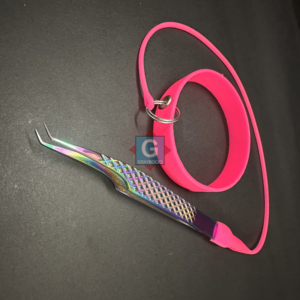 Pince à cils multicolores avec bracelet flexible pour maintenir les pinces à cils, pointes de précision en acier inoxydable - Product Image 4