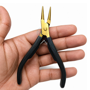 Durable Gold Round Nose Jewelry Pliers with Black Grip for <b>Wire</b> Looping <b>Craft</b> and Jewelry Repair - Product Image 4