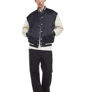 OEM Custom Satin Varsity Jacket Plain Breathable Plus Size Satin Shiny Plain Varsity Jacket for <b>Men</b> Baseball - Product Image 3