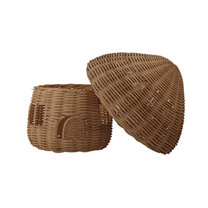 Panier en rotin artisanal en forme de champignon pour enfants, panier de rangement et organisateur de jouets pour enfants en tissage naturel, vente en gros OEM Vietnam - Product Image 2