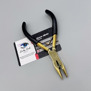 Herramientas para Extensiones de Cabello Lucky Lash, Alicates Comerciales de Acero Inoxidable con Acabado Dorado y Mango Negro, Herramienta para Instalar Anillos Micro - Product Image 6