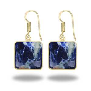 Boucles d'oreilles en Sodalite pour Femme, Bijoux Tendance en Pierre Précieuse, Cadeau pour Amie, Vente Chaude, Sodalite Bleue Naturelle, Vente en Gros Abordable - Product Image 6