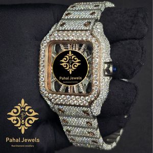 นาฬิกาข้อมือ Pahal Jewels รุ่นวินเทจ ประดับเพชร หน้าปัดสี่เหลี่ยม ขนาด 40 มม. ตัวเรือนสแตนเลส สายขนาด 20 มม. หรูหรา ทันสมัย - Product Image 4