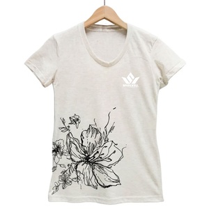เสื้อยืดพิมพ์ลายดอกไม้สำหรับผู้หญิง แขนสั้น คอกลม ผ้าฝ้ายเจอร์ซีย์ ทรงเข้ารูป สไตล์ลำลอง สำหรับฤดูใบไม้ผลิและฤดูร้อน - Product Image 6