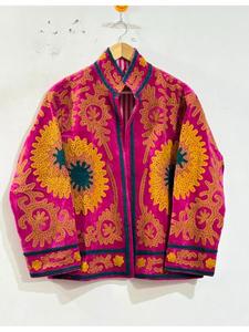 Chaqueta de Seda Acolchada Multicolor de Lujo para Mujer, con Bordado Tradicional, Diseño Étnico, para Otoño, Bodas, Recepciones y Fiestas - Product Image 1