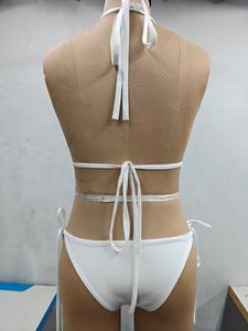 Maillot de bain deux pièces sexy pour filles, style triangle, taille basse, bretelles en V, collection été, écoresponsable - Product Image 4