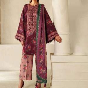 Tela Paquistaní de Verano Ligera y Cómoda de Primera Calidad al por Mayor para Vestidos Salwar Kameez Elegantes para Mujer - Diseño Personalizado - Product Image 1