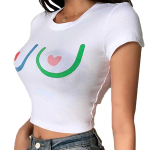 King Mcgreen Star Long Sleeve Casual Polyester T-Shirt Sexy Shoulder Bodycon Women Streetwear Crop Tops Summer Solid Breathable - Product Image 2