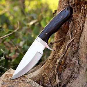 Cuchillos de Caza Hechos a Mano al por Mayor, de Acero con Alto Contenido de Carbono, Hoja Fija, Mango de Madera, para Supervivencia al Aire Libre y Camping, con Funda - Product Image 1