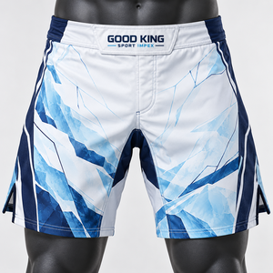 Shorts de sport pour homme, imprimé cristal givré, équipement de grappling, tissu anti-humidité, vêtements d'entraînement actifs, compétition Octagon - Product Image 1