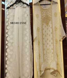 Trajes de Organza de seda sin coser de diseñador moderno, modelo elegante bordado a mano, fiesta de boda india paquistaní, estampado LARGO DE Salwar - Product Image 4