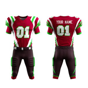 Maillots de football entièrement personnalisés en maille respirante sublimée, col en V, grande taille, uniformes de football américain pour adultes, manches courtes - Product Image 5