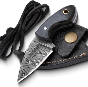Couteau porte-clés pliant artisanal de Damas, léger, outil d'extérieur multifonction DIY OEM pour le camping, les voyages, lame de poche - Product Image 1