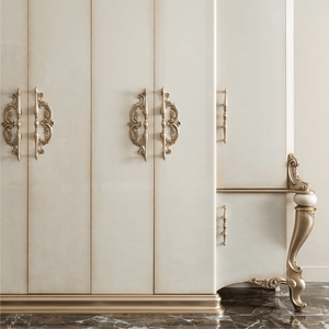 Armario de Madera Maciza de Estilo Victoriano Clásico Premium, Color Crema Marfil, Armario Minimalista de Lujo, Muebles de Dormitorio Personalizados - Product Image 4