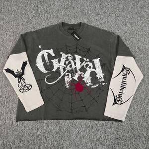 T-shirt en coton à col épais personnalisé, blanc uni, coupe ample, pour homme, vente en gros d'usine - Product Image 4