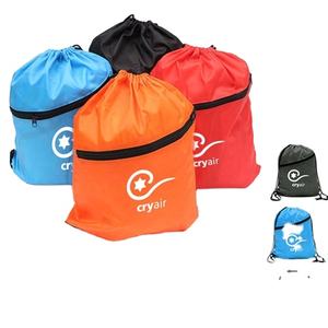 Sac à cordon personnalisé avec logo imprimé en sérigraphie pour le camping et les sports de plein air, style tendance, trousse de toilette en polyester, couleur personnalisée, MOQ - Product Image 1