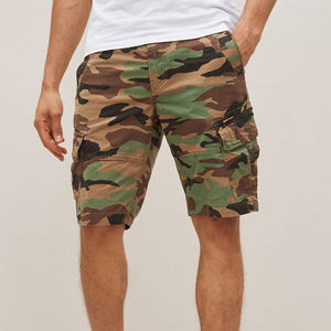 Shorts cargo décontractés pour hommes, tendance, respirants, confortables, 100% coton, taille élastique, logo personnalisé, couleurs et designs personnalisés - Product Image 1