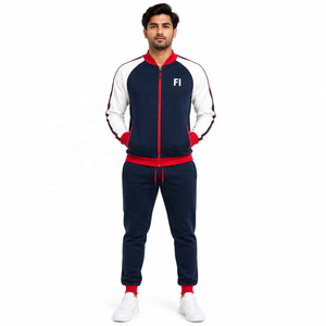 Sudadera con capucha de manga raglán para hombre, conjunto deportivo con cremallera, chándal, corte regular, cuello vuelto, diseño con bolsillos, B2B USA - Product Image 1