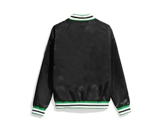 2025 Best Satin Baseball Jacket Custom High Quality Solid Color Varsity Jacket Fashion Top Quality Jacket <b>Men</b> And Women - Product Image 4