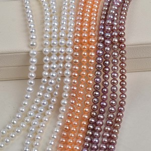 High Quality 5-6mm <b>Candy</b> Color Natural Freshwater Pearl Semi-Finished <b>Necklaces</b> Wenchi Brand China Wholesale Supply - Product Image 1
