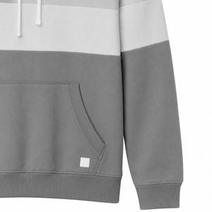 Sweat-shirt à capuche pour homme, coupe classique, en molleton de coton, style color block, décontracté, pour l'automne, avec poche - Product Image 4