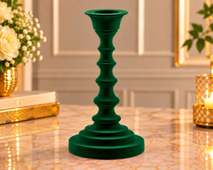 Porte-bougie en velours vert floqué, écologique et naturel, pour la décoration de la maison, la table à manger, un style festif, Noël, la Saint-Valentin - Product Image 1