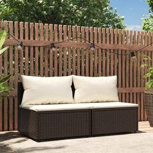 Canapé de jardin modulaire moyen en rotin PE brun pour terrasse - Product Image 1