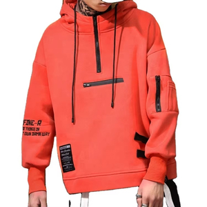 Sudadera con Capucha de Algodón de Alta Calidad para Hombre, Diseño Personalizado de Fabricantes, Estilo Hip Hop, con Media Cremallera - Product Image 5