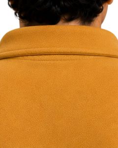 Sweat-shirt à col montant pour homme, jaune moutarde, surdimensionné, à fermeture éclair sur le côté, en molleton de coton et polyester, décontracté, pour l'hiver - Product Image 3