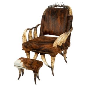 Chaise en corne de buffle avec logo personnalisé, polie, style animalier vintage rustique américain, Long Horn, prix de gros en Inde - Product Image 4