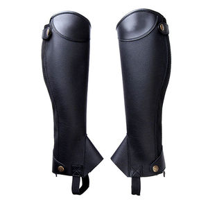 Premium Slim Equestrian English Horse Riding Genuine Leather Half Chaps Gaiters <b>Boots</b> <b>Cover</b> Adult Horseback Riding Equipment - Product Image 3