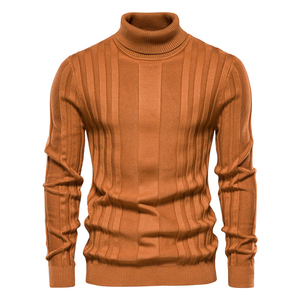 Pull col roulé côtelé uni pour homme, qualité supérieure, manches longues, épaisseur standard, idéal pour l'automne – Nouvelle collection en promotion - Product Image 1