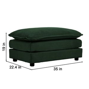Set Divano Componibile Imbottito 4 Pezzi: 1 Divano a 2 Posti e 2 Pouf per Soggiorno - Product Image 6
