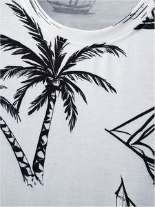 Conjuntos de 2 Piezas para Hombre, Camiseta de Manga Corta con Estampado Tropical y Pantalones Cortos con Cintura Ajustable - Product Image 5