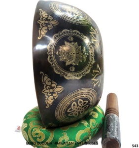 Cuencos Cantores de arte tibetano hechos a mano estilo Feng Shui latón hecho en Nepal artesanías de Metal - Product Image 2