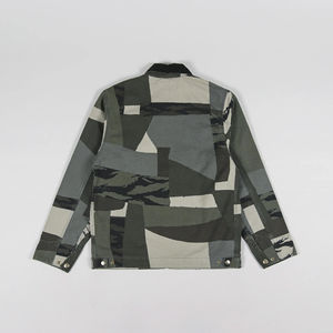 Veste en toile pour homme, style décontracté, col mandarin, manches longues, imperméable et respirante, avec logo personnalisé, vente en gros - Product Image 2