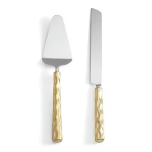 Premium <b>Craft</b> Metal Cake Server Set Stainless Steel Cake Knife and Server Wedding Set - Product Image 3