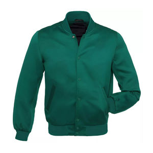 Chaqueta Varsity de Satén de Poliéster Reversible Roja Ecológica de la Más Alta Calidad, Diseño en Blanco, Manga Larga, Logotipo Personalizado, para Hombre, Estilo Béisbol - Product Image 2