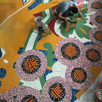 Mosaïque de carreaux de style Art déco moderne, motif classique, médaillon, panneaux muraux, décoration artisanale