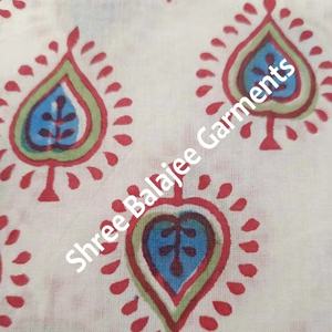 100% Pure Cotton Fabric New Floral Leaf Block Print Handmade Indian Clothing for Women Girls-Includes Boys' Accessories Awnings - Product Image 1