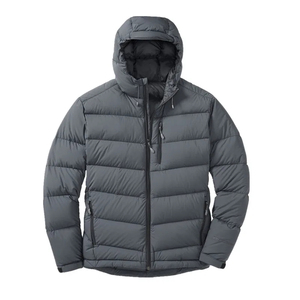 Vestes d'hiver rembourrées en duvet de canard léger et chaud, avec logo personnalisé, en nylon noir, à capuche, avec logo brodé - Product Image 4