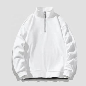 Sweat-shirt à capuche zippé blanc uni personnalisé OEM pour homme, en molleton de coton respirant et écologique à manches longues - Product Image 2