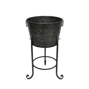 Bac à boissons et à vin rond en acier galvanisé de qualité supérieure avec support en fer noir, idéal pour les fêtes et les événements, à prix avantageux - Product Image 6