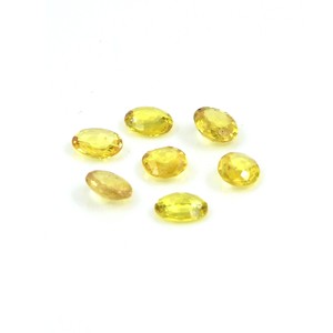 พลอยแซฟไฟร์สีเหลืองธรรมชาติทรงรีเหลี่ยมเจียระไนขนาด 3x4 มม. พลอยแซฟไฟร์สีเหลืองธรรมชาติทรงเหลี่ยมเจียระไนสำหรับทำเครื่องประดับ - Product Image 1